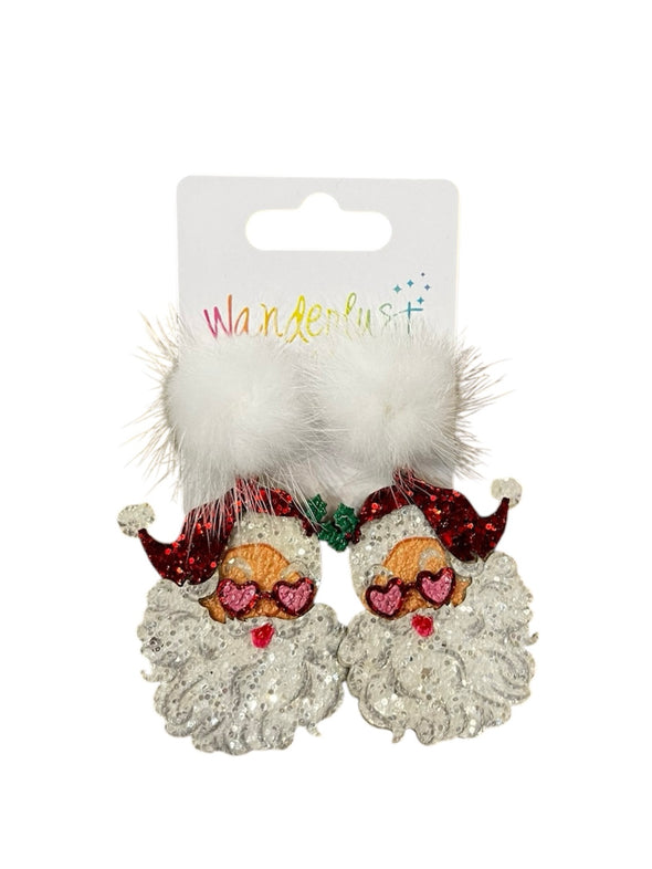 Santa Pom Pom Earrings