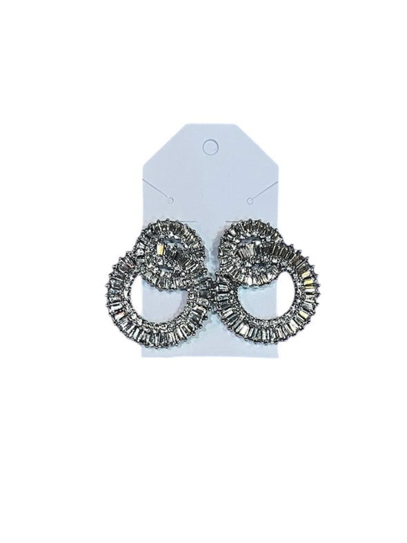 Nia Silver Rhinestone Earrings