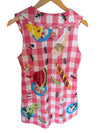 QOS Red Plaid Picnic Table Collar Tank Dress