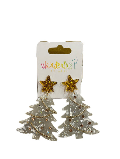 Gold Star Tree Earrings