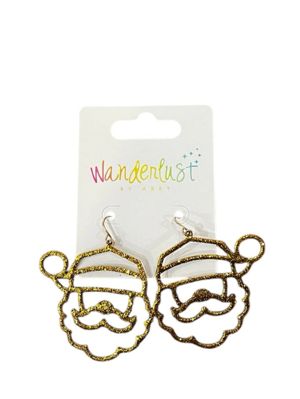 Glitter Santa Cutout Earrings