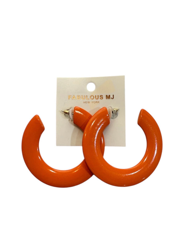 Orange Big Hoop Earrings