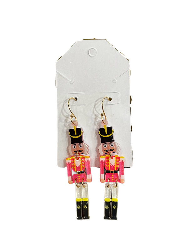 Pink & Red Nutcracker Earrings