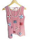 QOS Red & White Stripe Pinwheel Tie Dress