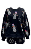 QOS Black Pearl Snowman Sweatshirt