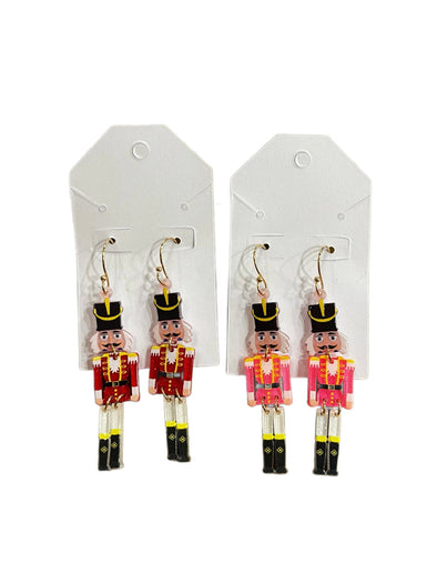 Pink & Red Nutcracker Earrings