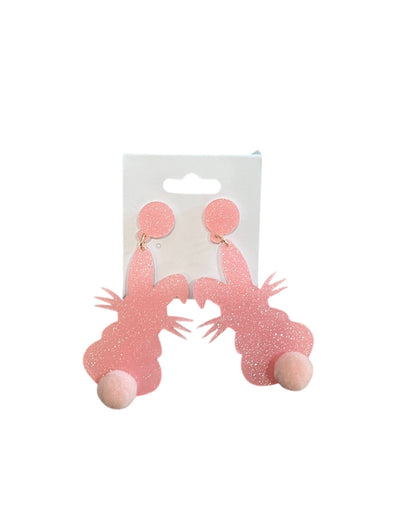 Pink Bunny Back Earrings