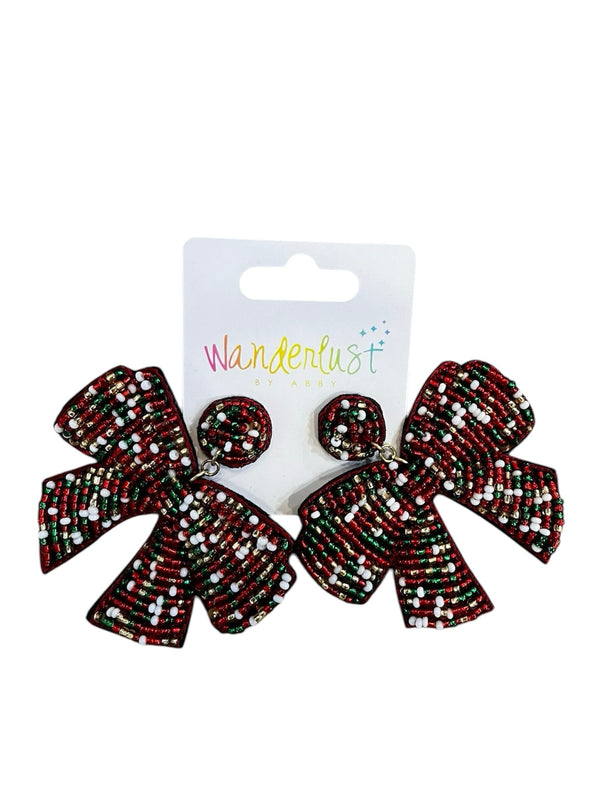 Big Beaded Bow Earrings