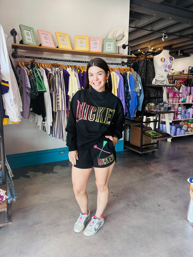 QOS Licensed Black 'Wicked' Logo Sweatshirt