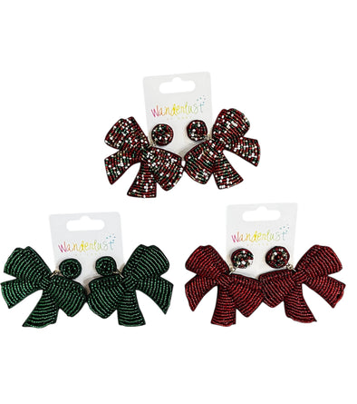 Big Beaded Bow Earrings