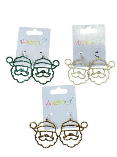 Glitter Santa Cutout Earrings