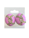 Oval Bedazzle Design Earring