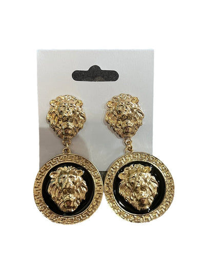 Mikayla Gold Lion Head Earrings