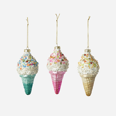 180 Degree Ice Cream Cone Ornament