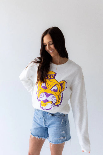 Gameday Social LSU Mascot Chenille Comfort Crew