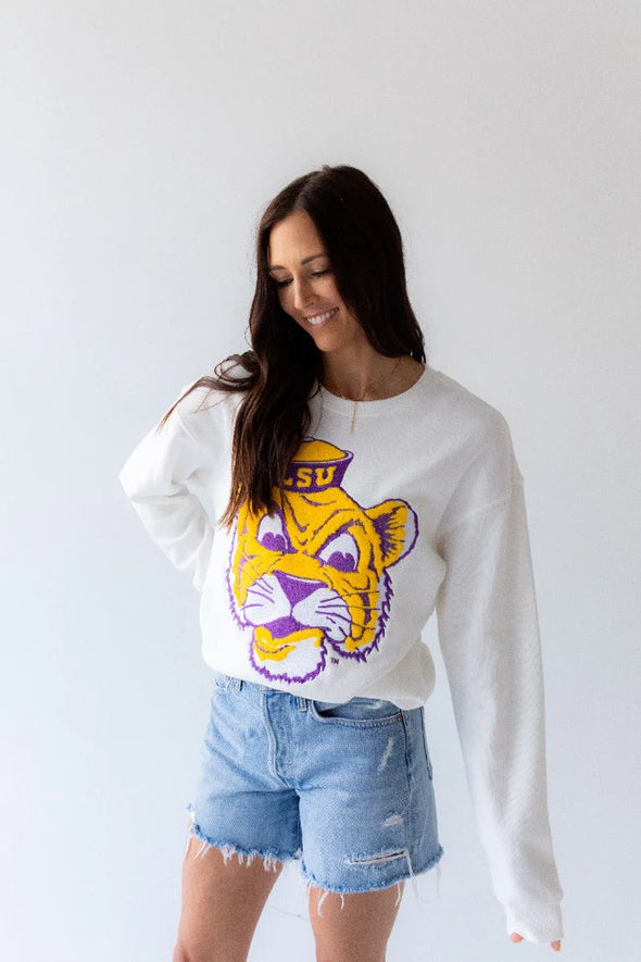 Gameday Social LSU Mascot Chenille Comfort Crew