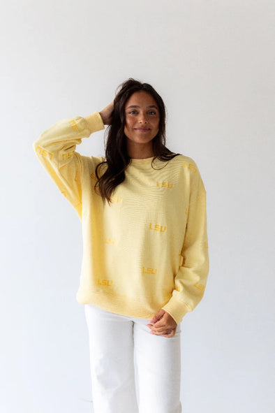 Gameday Social LSU Ritter Repeat Lantern Sleeve Crew