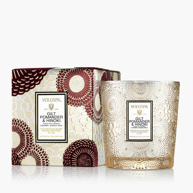 Voluspa Gilt Pomander Hinoki 9oz Classic Candle