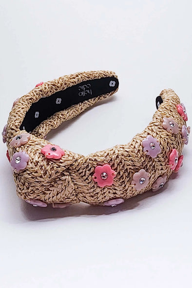 Rattan Enamel Flower Knot Headband