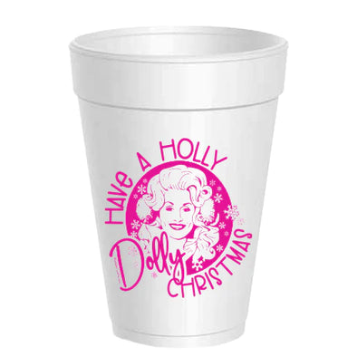 Have a Holly Dolly Christmas Styrofoam Cups