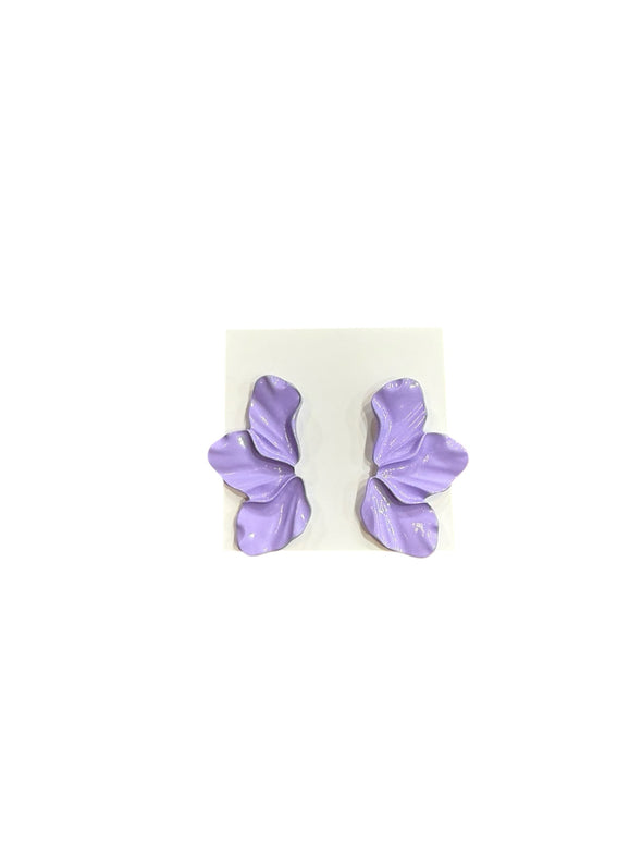 Maria Lavender Half Flower Earrings