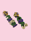 Camel Threads Beaded Mardi Gras Earrings