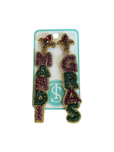 Taylor Shaye Mardi Gras Dazzle Drop Earrings