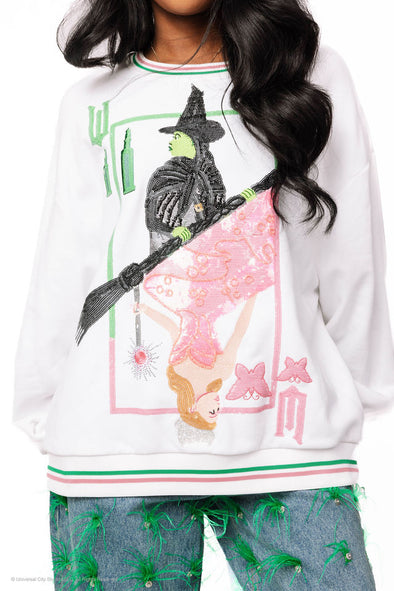 QOS Licensed Elphaba & Glinda Card Sweatshirt *PRESALE*