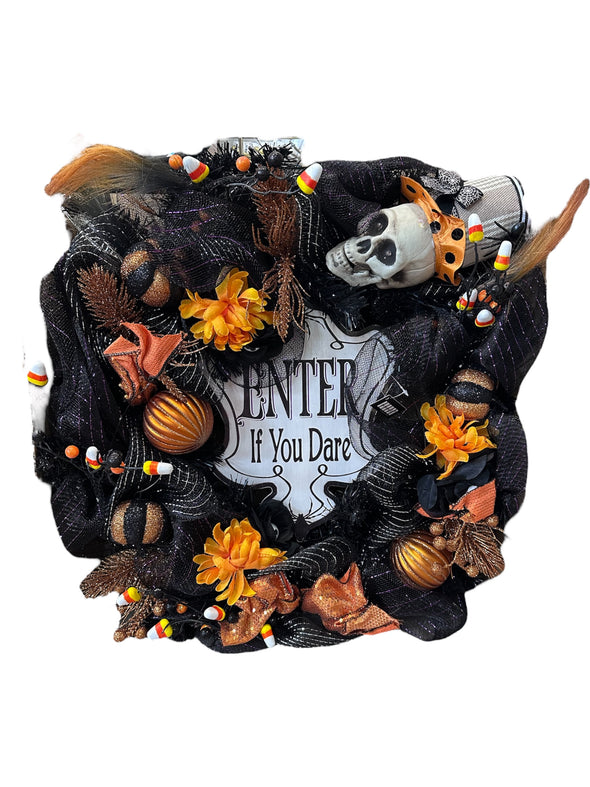 180 Degree Lighted Halloween Wreath