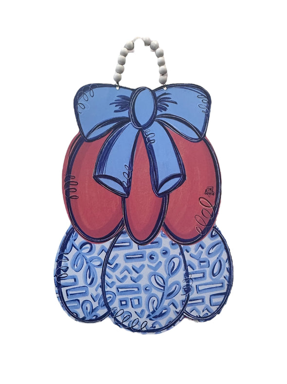 DK Designs Chinoiserie Pumpkin Door Hanger