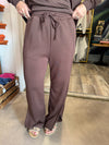 P. Cill Cocoa Side Binding Wide Leg Pants