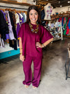 P. Cill Port Side Binding Wide Leg Pants