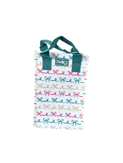 Swig Christmas Bows Reusable Tall Gift Bag