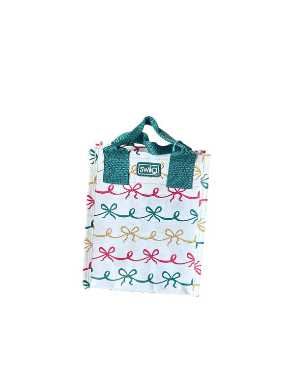 Swig Christmas Bows Reusable Mini Gift Bag