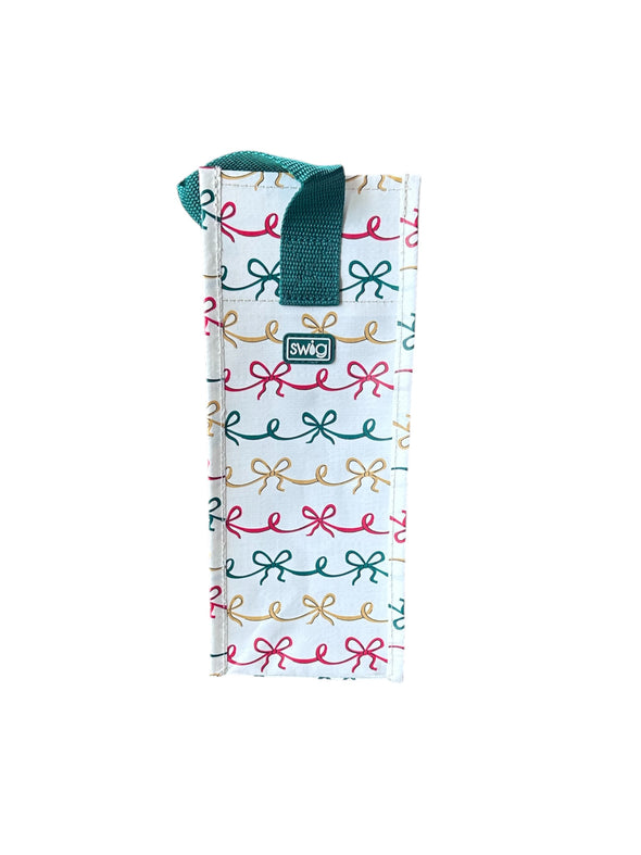 Swig Christmas Bows Reusable Wine Gift Bag