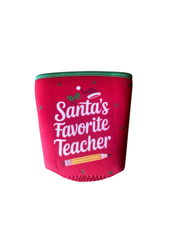 Swig Santa's Favorite Teacher Iced Cup Coolie (Medium)