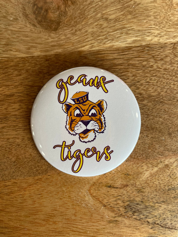 L. Ellis Designs Geaux Tigers 3" Button