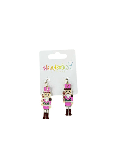 Pink Nutcracker Dangle Earrings