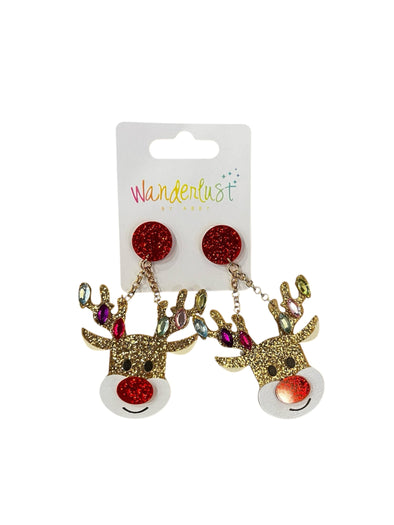 Reindeer Face Earrings