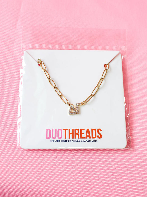 Duo Threads Delta Gamma Rhinestone Sorority Necklace