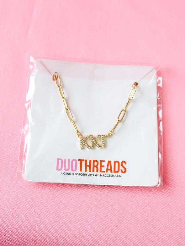 Duo Threads Kappa Kappa Gamma Rhinestone Sorority Necklace