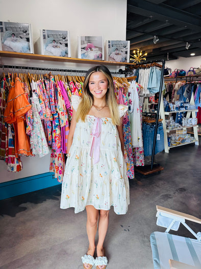 Aureum Flutter Sleeve Mini Floral Dress