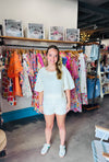 Reminiscence Dusty White Textured Shorts