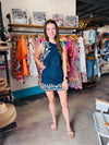 Mable Navy Embroidered Mini Skirt