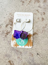 Taylor Shaye Purple Tiger Head Hoop Earrings