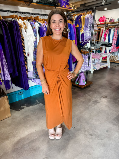 Elan Burnt Orange Sleeveless Dress