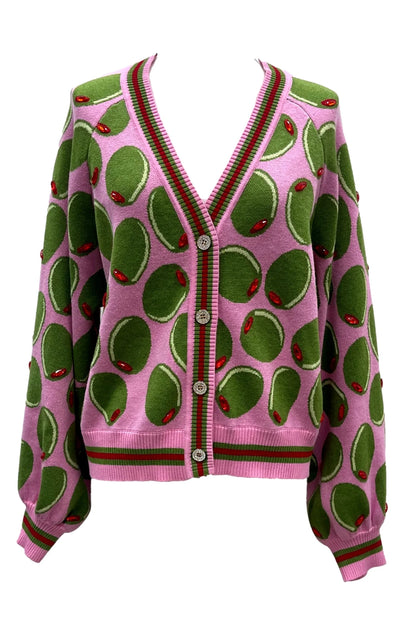 QOS Pink Olive Cardigan