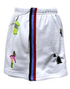 QOS White Multi Gondola Stripe Skort