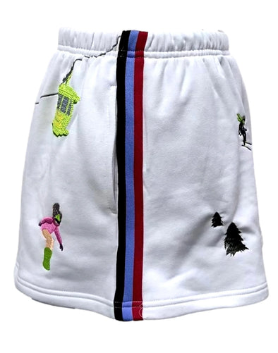 White Multi Gondola Stripe Skort