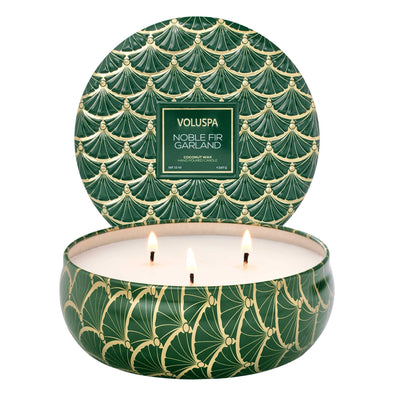 Voluspa Noble Fir Garland 3 Wick Tin